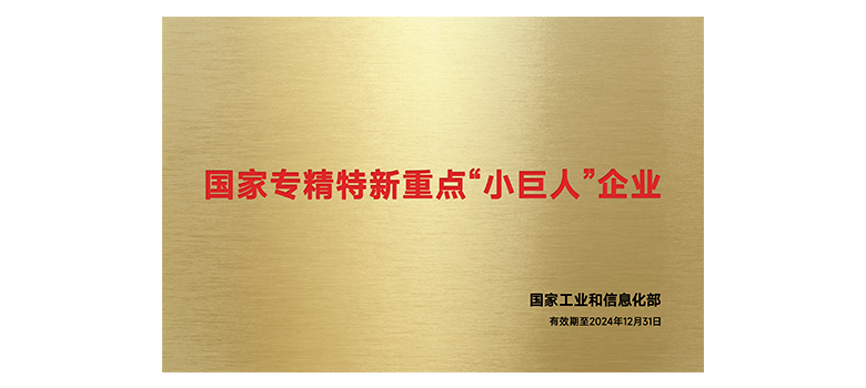 国家专精特新重点“小巨人”企业